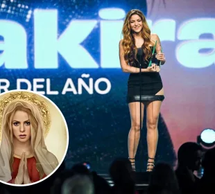 Shakira recibiendo el premio a mejor artista del año