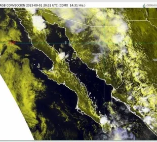 Mapa de la península de Baja California