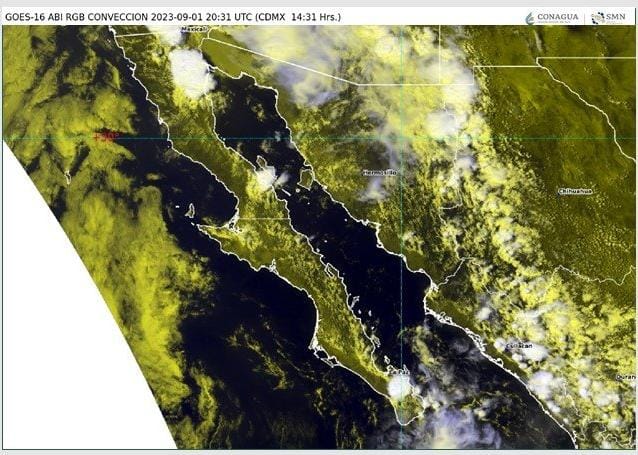 Mapa de la península de Baja California