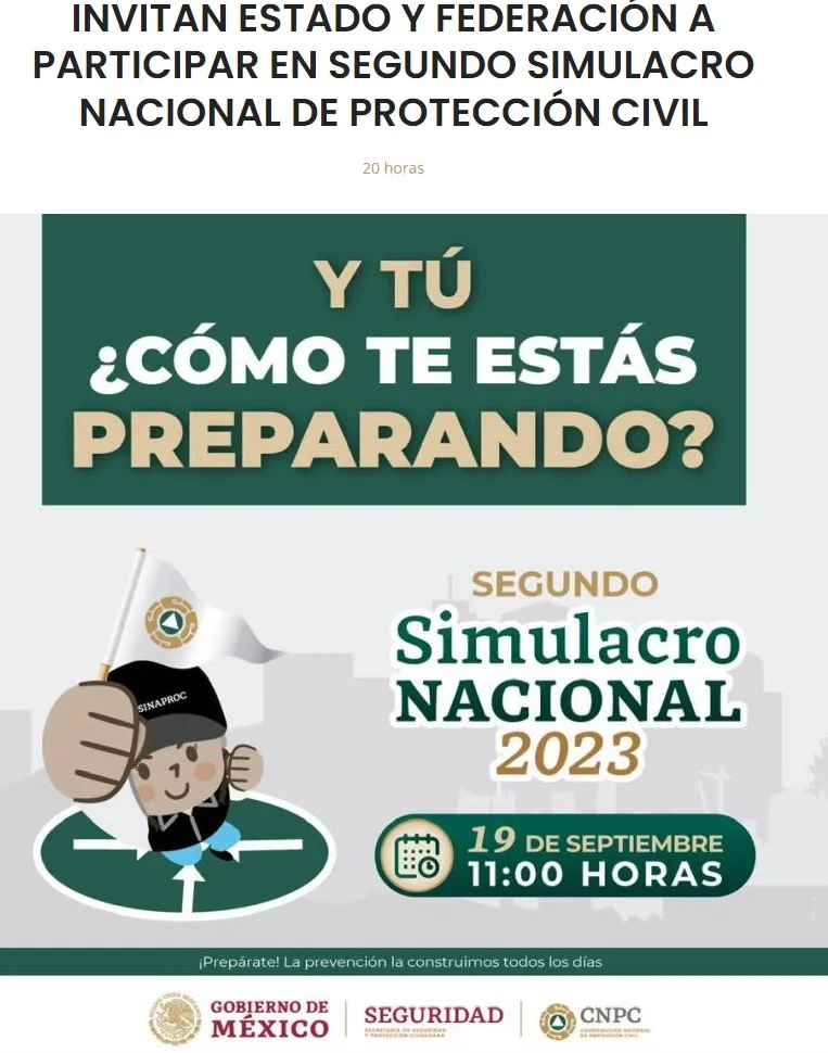 invitación a simulacro nacional