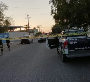 Policías Municipales de La Paz en la colonia El Esterito