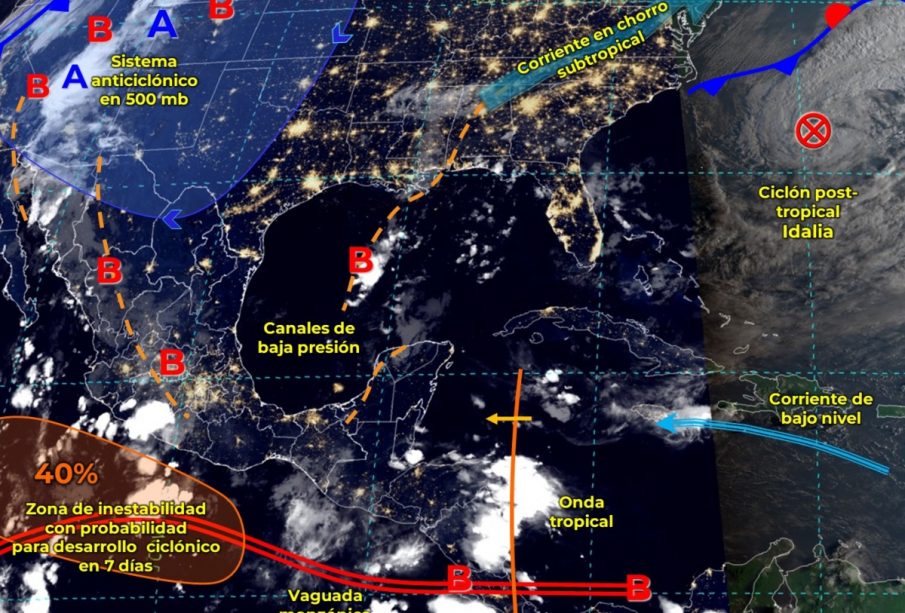 Mapa de la tormenta josé