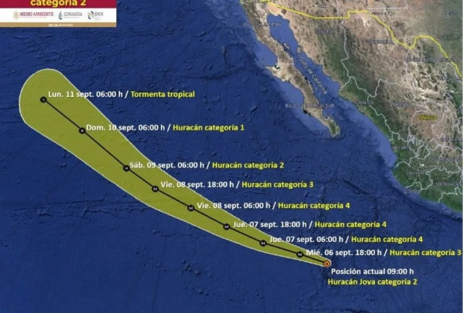 Mapa de la trayectoria de Jova