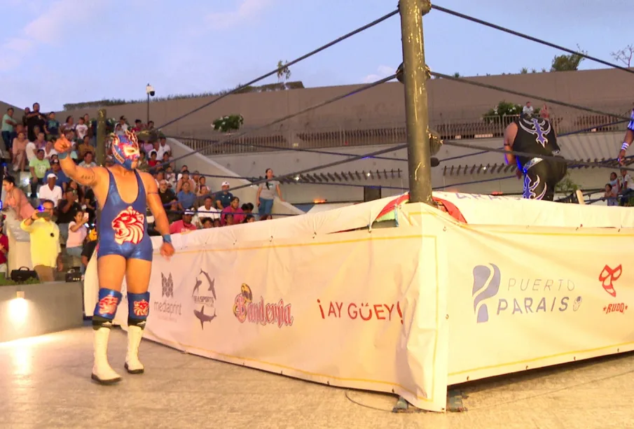 Luchadores en ring