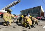 Bomberos en demostración