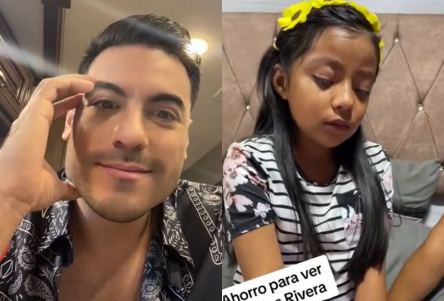 Carlos Rivera y niña fan