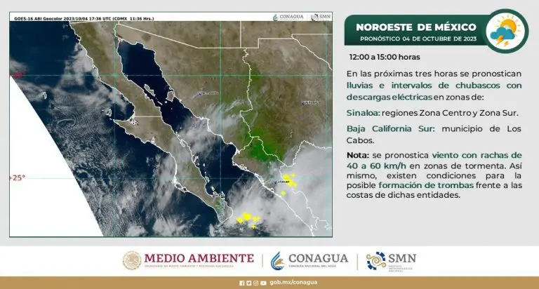Chubascos para Los Cabos