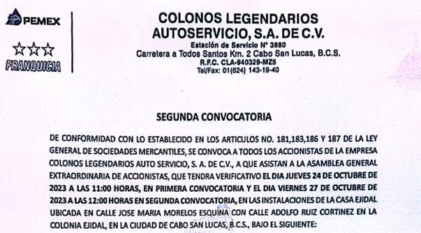 Convocatoria Colonos