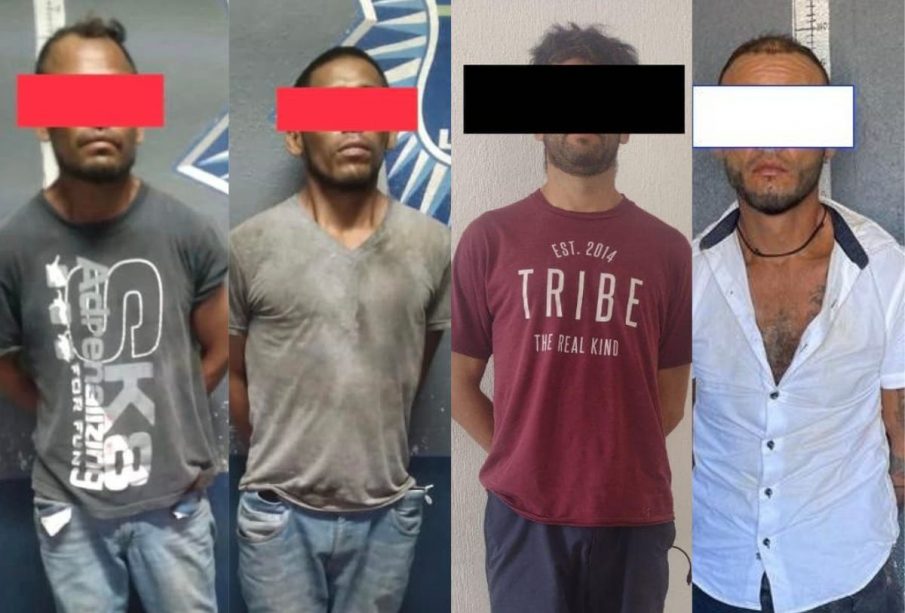 Los cuatro hombres fueros detenidos, tras presuntamente haber cometido diferentes robos