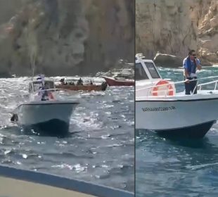 Elementos de la Marina regresando embarcaciones en Cabo San Lucas