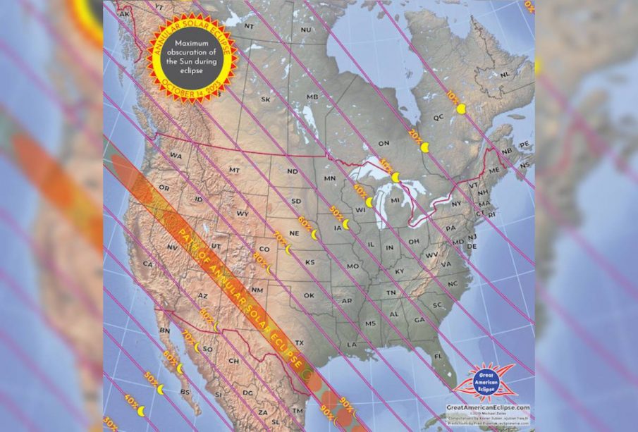 Grados de percepción del eclipse solar anular