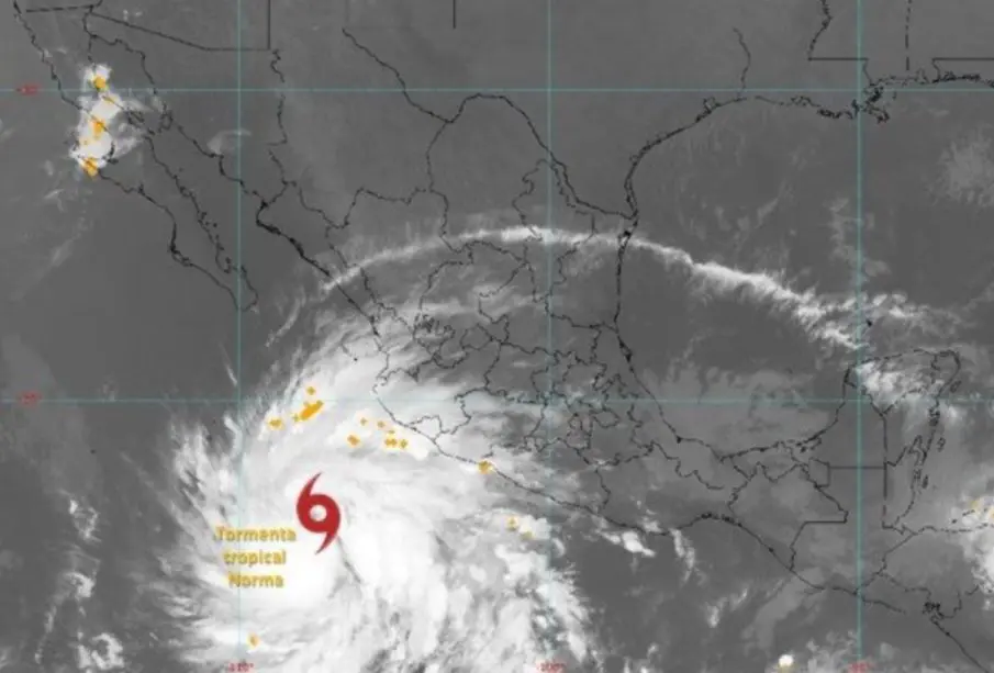 Trayectoria de la tormenta "Norma".