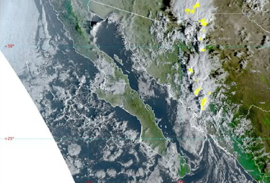 Probabilidad de lluvias para Los Cabos