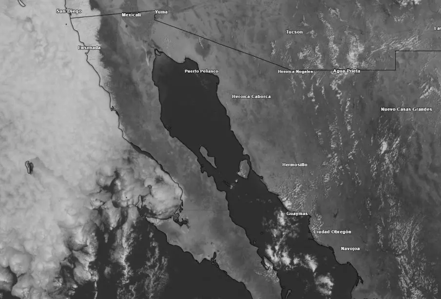 Sistema de baja presión sobre BC y Tijuana