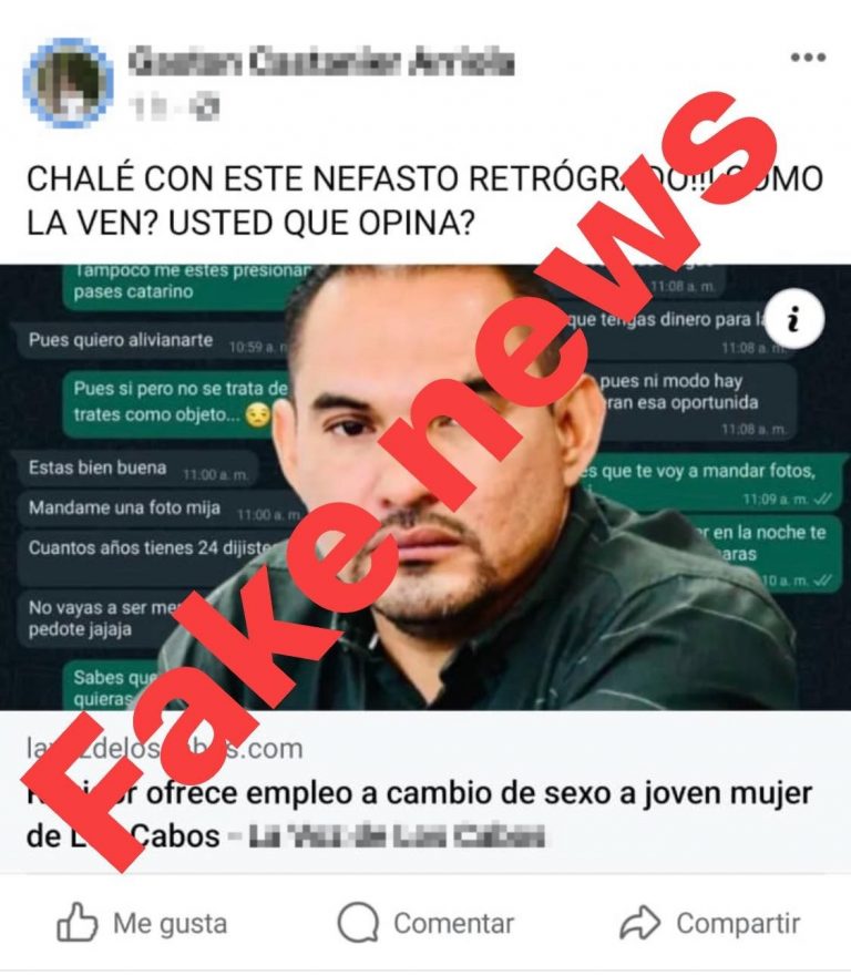 Supuesta fake news en contra de Catarino