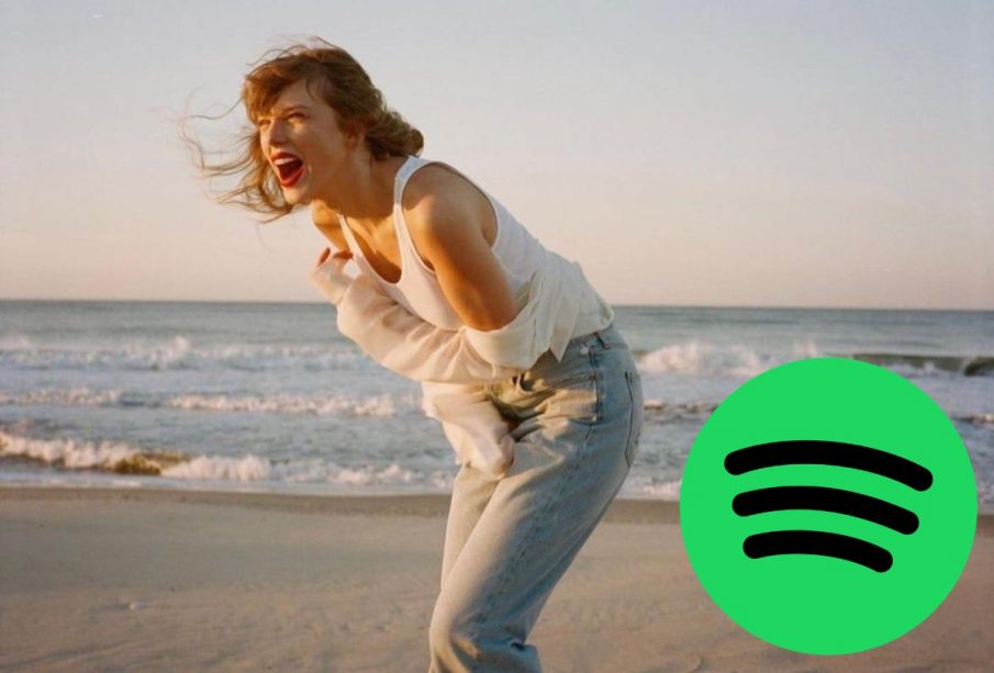 Taylor Swift y logo de Spotify
