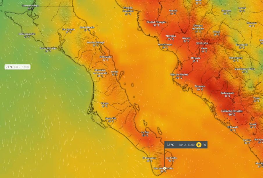 Temperatura de BCS hoy 02 oct