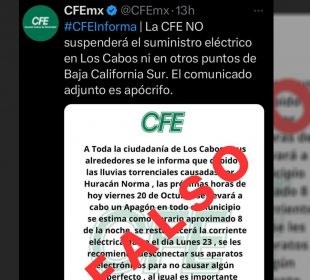 Comunicado de la CFE.