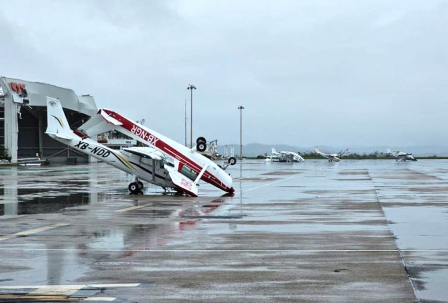 Avioneta dañada en aeropuerto de Acapulco