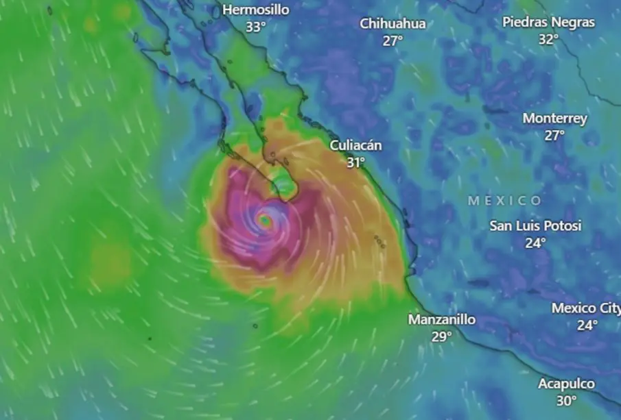Mapa de la trayectoria del huracán Norma
