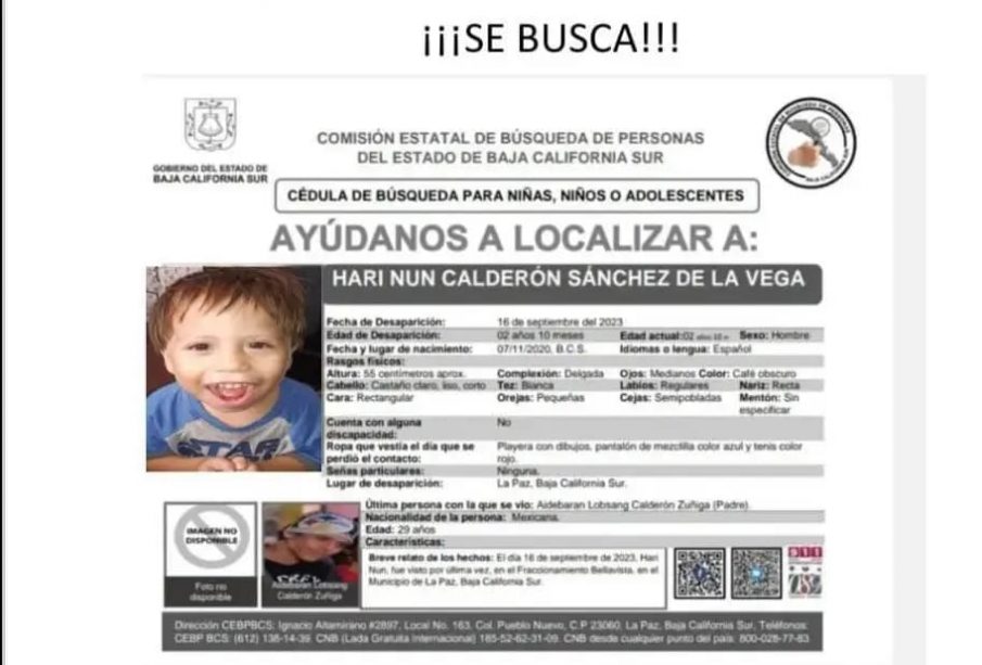 Ficha de búsqueda de niño