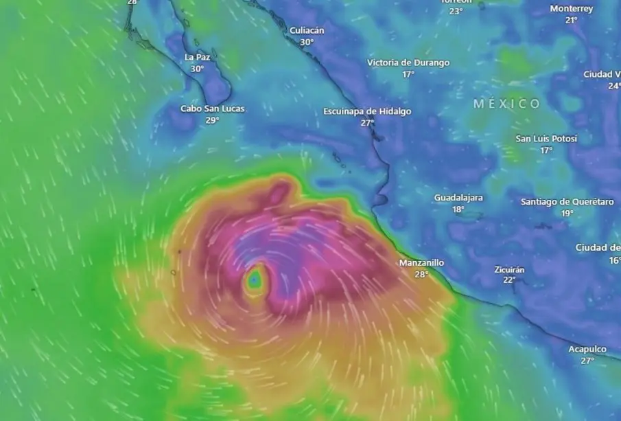 Trayectoria del huracán "Norma" octubre 2023