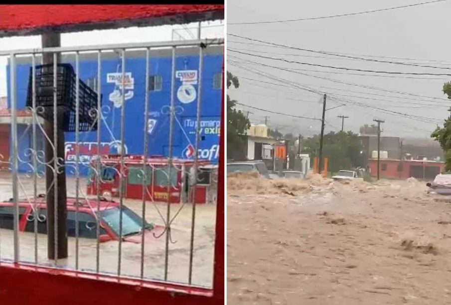 Carros inundados en la colonia Ladrillera