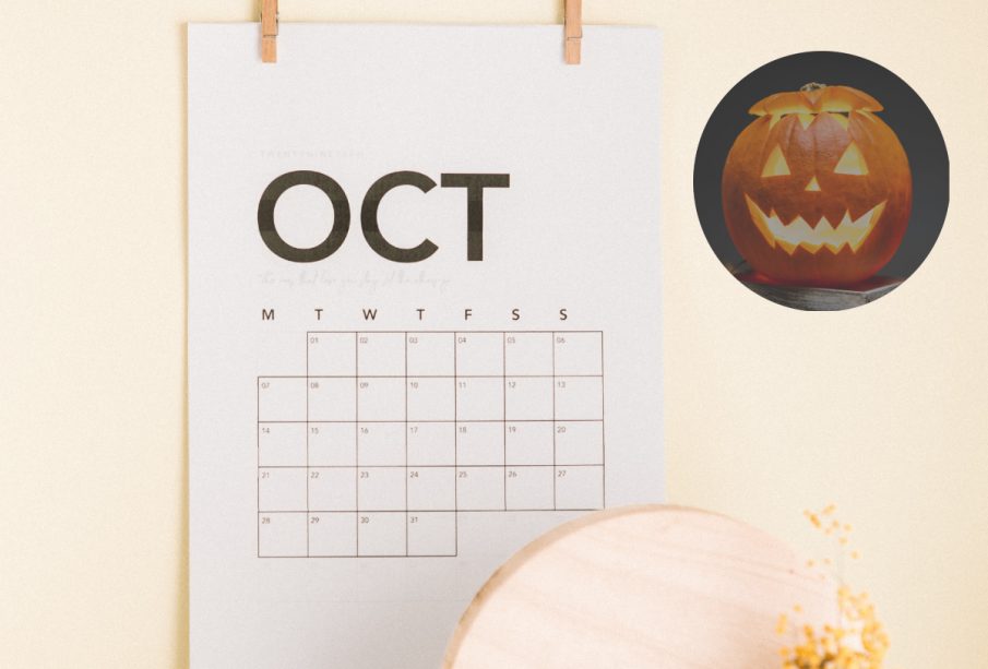 Calendario en el mes de octubre.