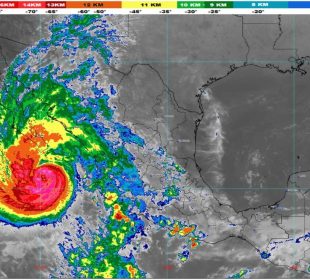 Mapa de México con trayectoria de huracán Norma