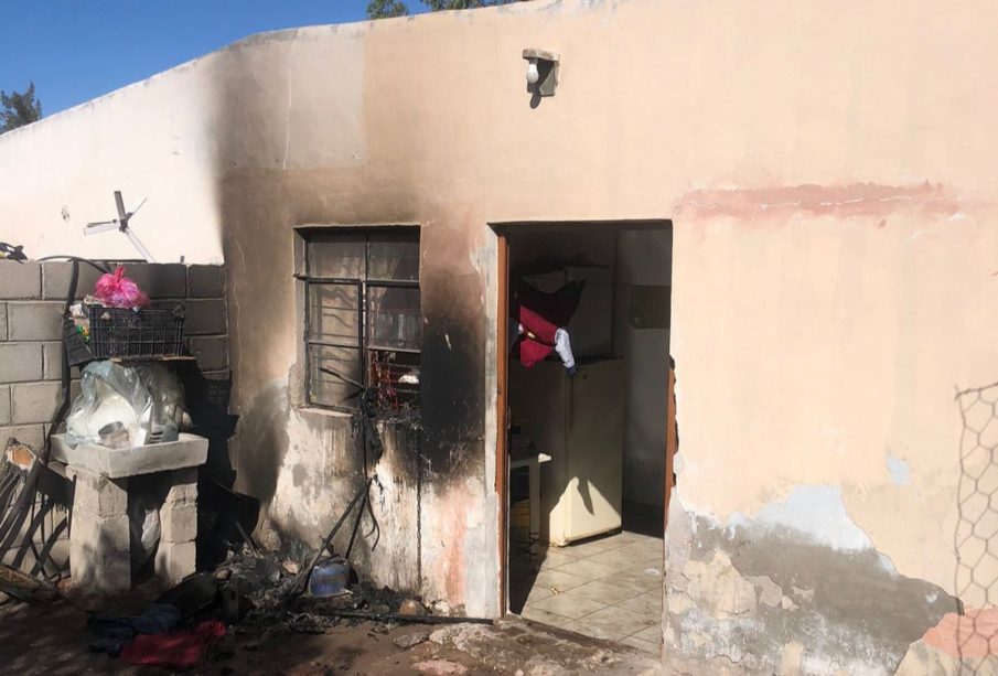 Exterior de una casa tras incendio