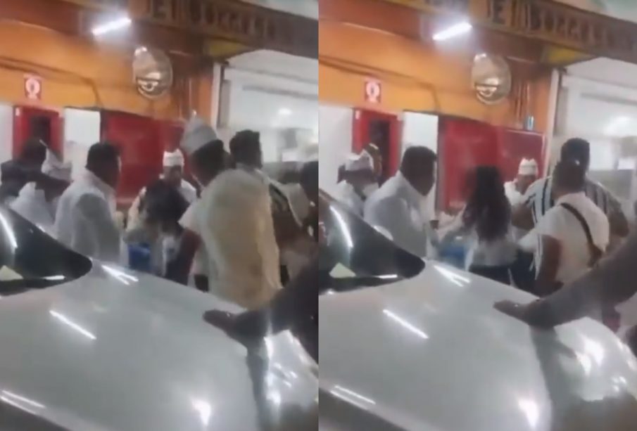 Video de meseros golpeando a clientes