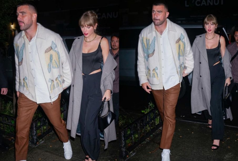 Taylor Swift y Travis Kelce tomados de la mano