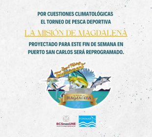 Anuncio sobre reprogramación de torneo de pesca deportiva