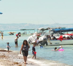 turistas en playas de la paz