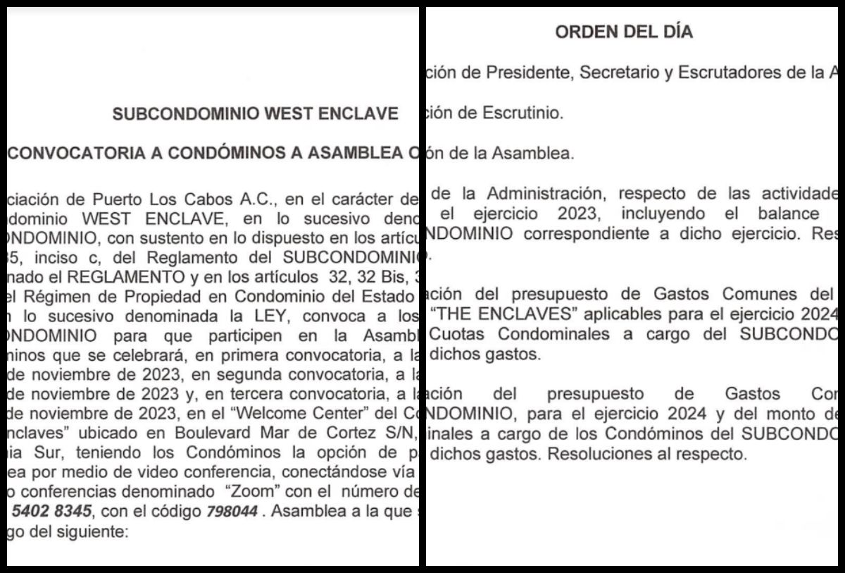 Convocatoria a condóminos a asamblea ordinaria