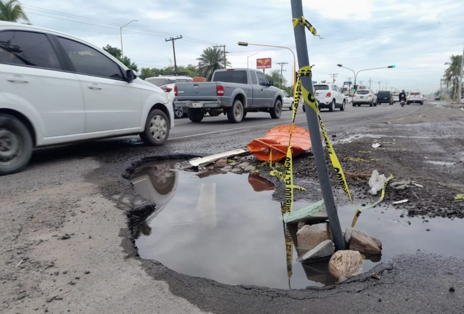 Bache sobre el bulevar Forjadores de Sudcalifornia