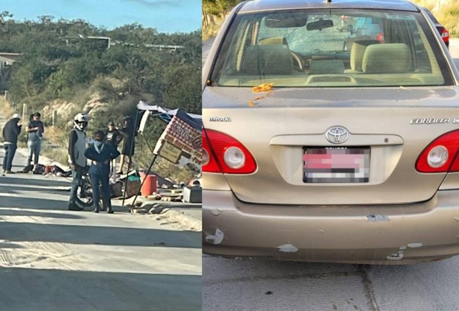 Carro que atropello puesto de comida y señora