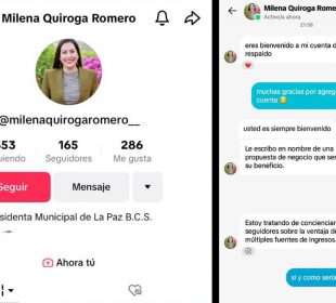 Cuenta de extorcion a nombre de Milena Quiroga