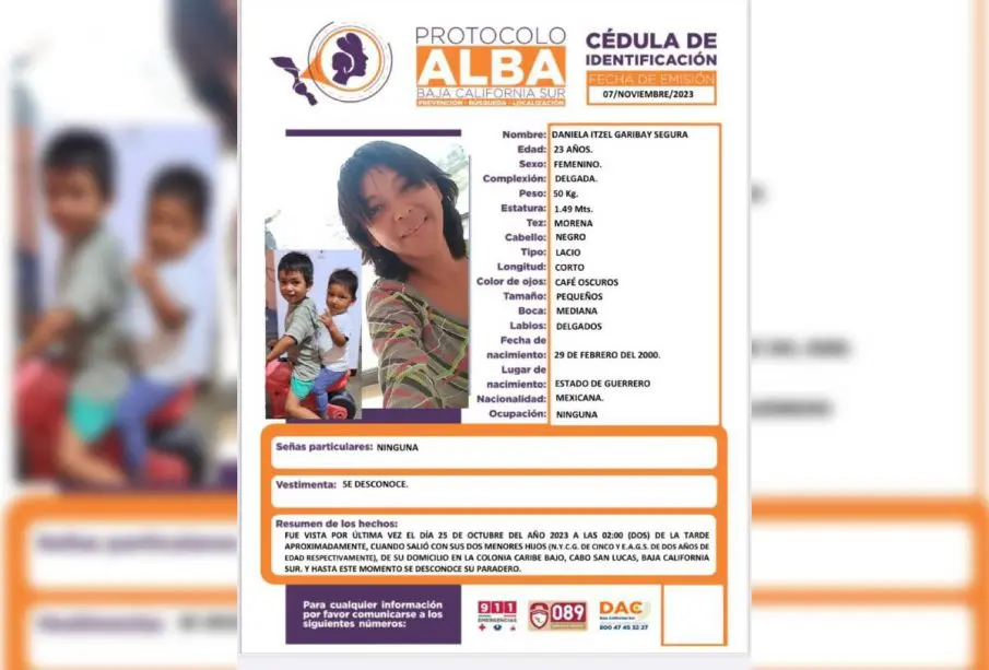 Daniela Itzel Garibay Segura y sus dos hijos menores desaparecidos
