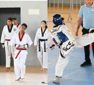 Deportistas en selectivo de karate y taekwondo