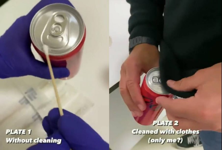 Experimento con latas de refresco