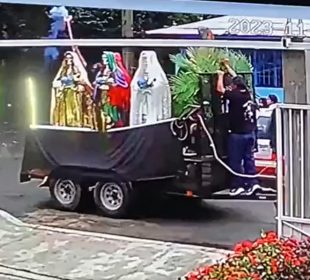 Durante procesión a la Santa Muerte se presentó una explosión de pirotecnia