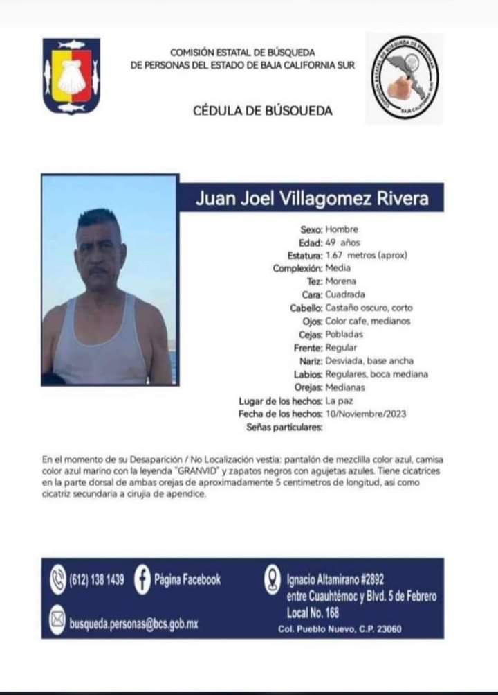 Ficha de búsqueda de Juan Joel Villagómez Rivera