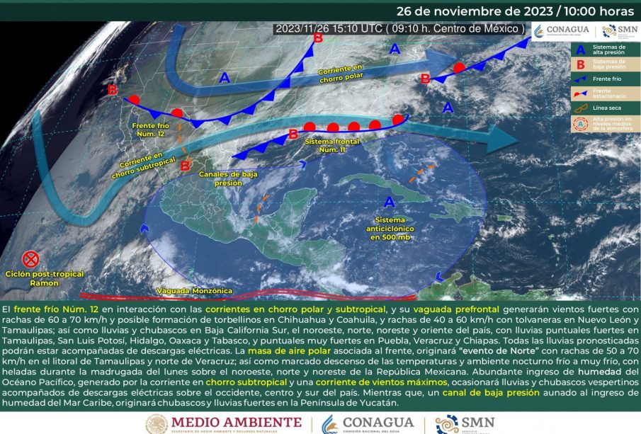 Lluvias y heladas en México