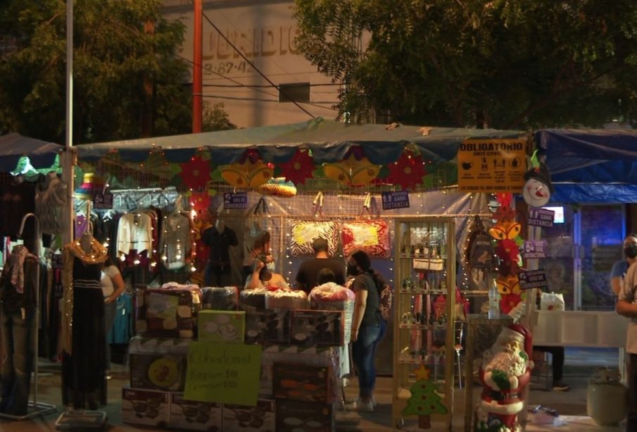 Puesto navideño en La Paz