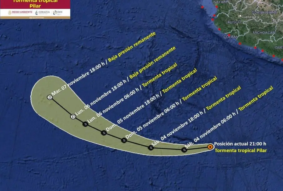 Tormenta tropical ‘Pilar' sin riesgo para costas mexicanas