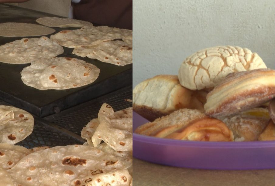 Tortilla de harina y pan de dulce