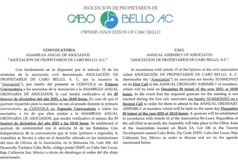 Asamblea anual de asociados Cabo Bello
