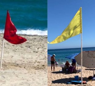 Banderas roja y amarilla en playas