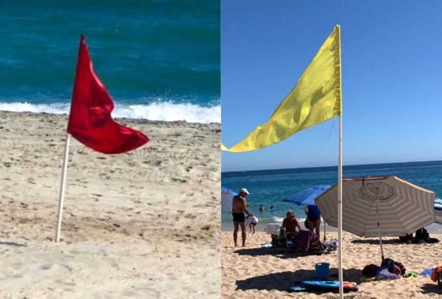 Banderas roja y amarilla en playas